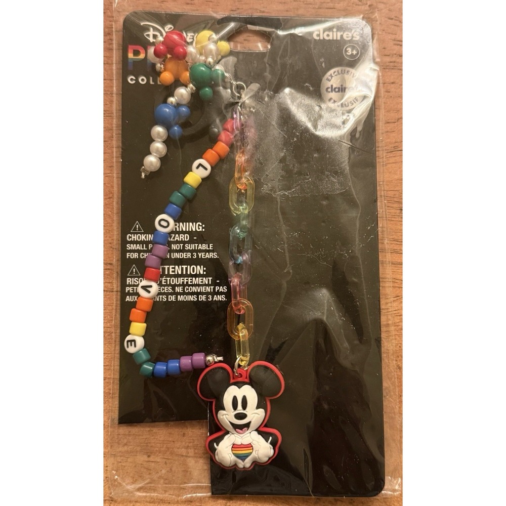 Claire's excl Disney pride Mickey Mouse rainbow keychain Bag Backpack Clip